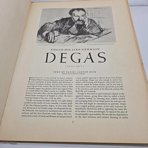 Vintage 1952 Abrams Art Book Degas (1834-1917)‎ 16 Beautiful Full Color Plates - Picture 4 of 16